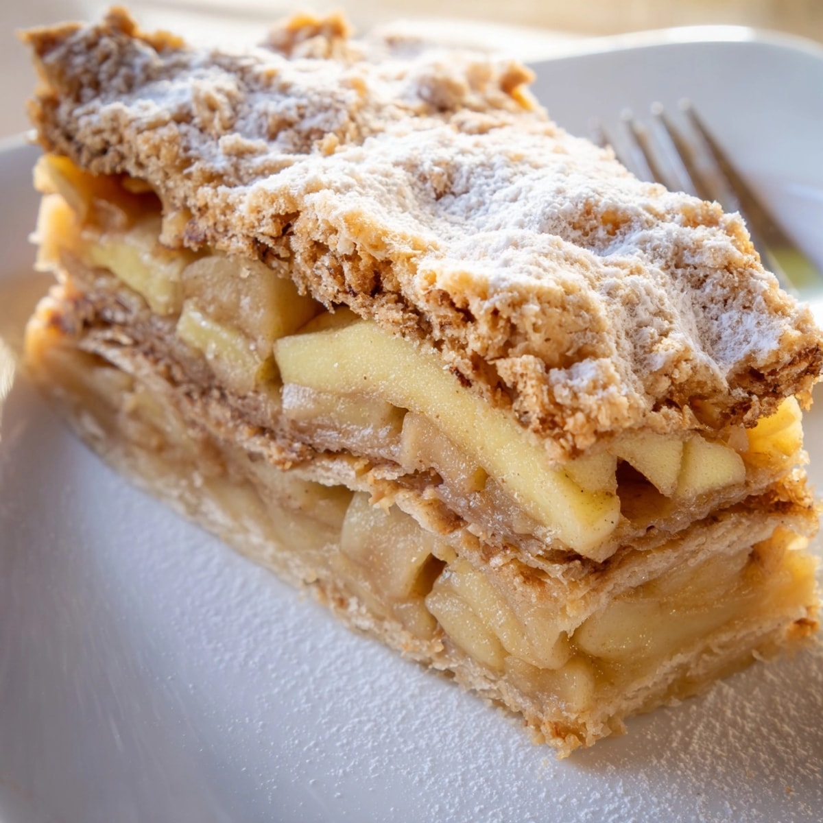 * Szarlotka: Warm, spiced Polish apple cake with tender apples and crumbly buttery pastry.