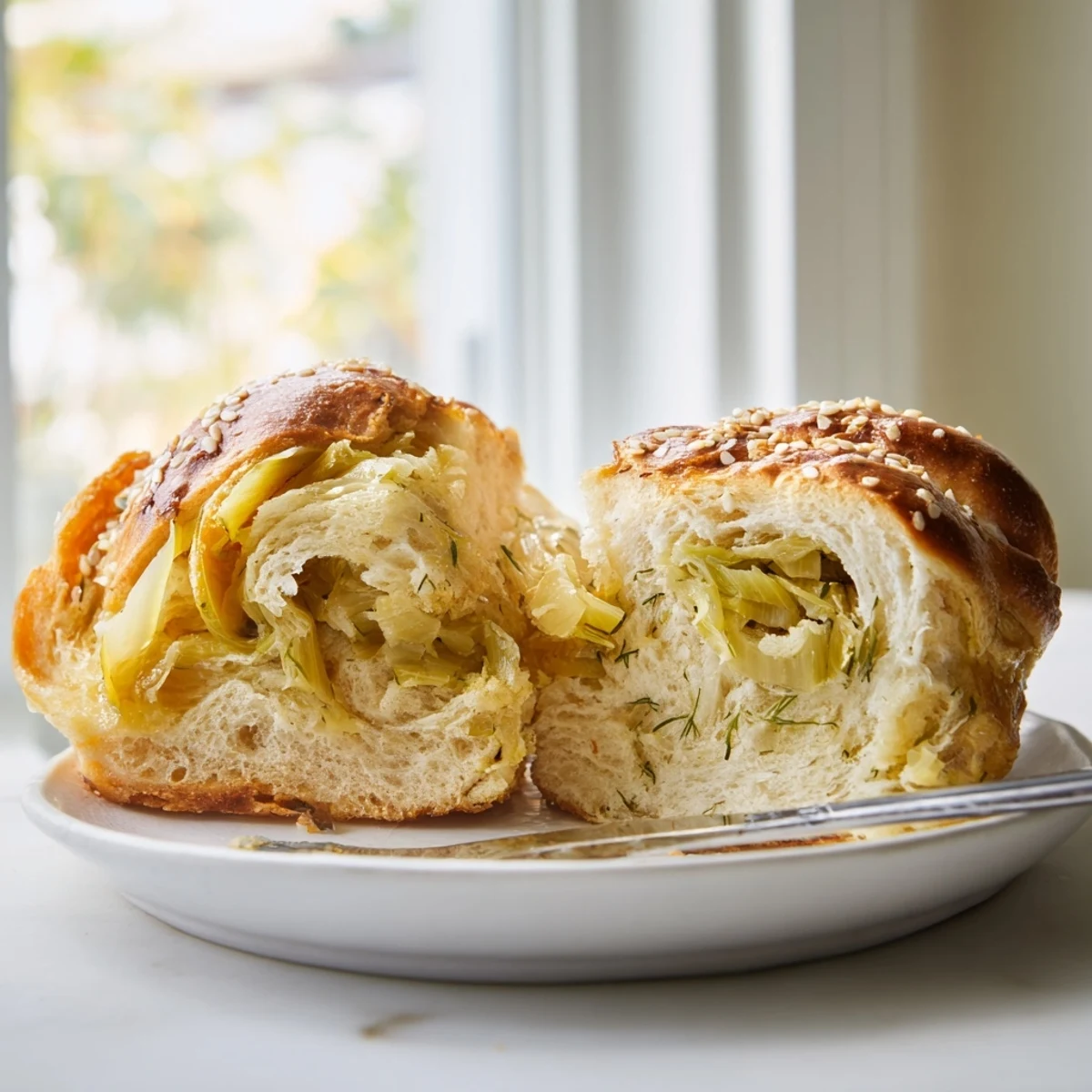 Soft and sweet dill pickle buns, perfect for snacks or savory pairings.  