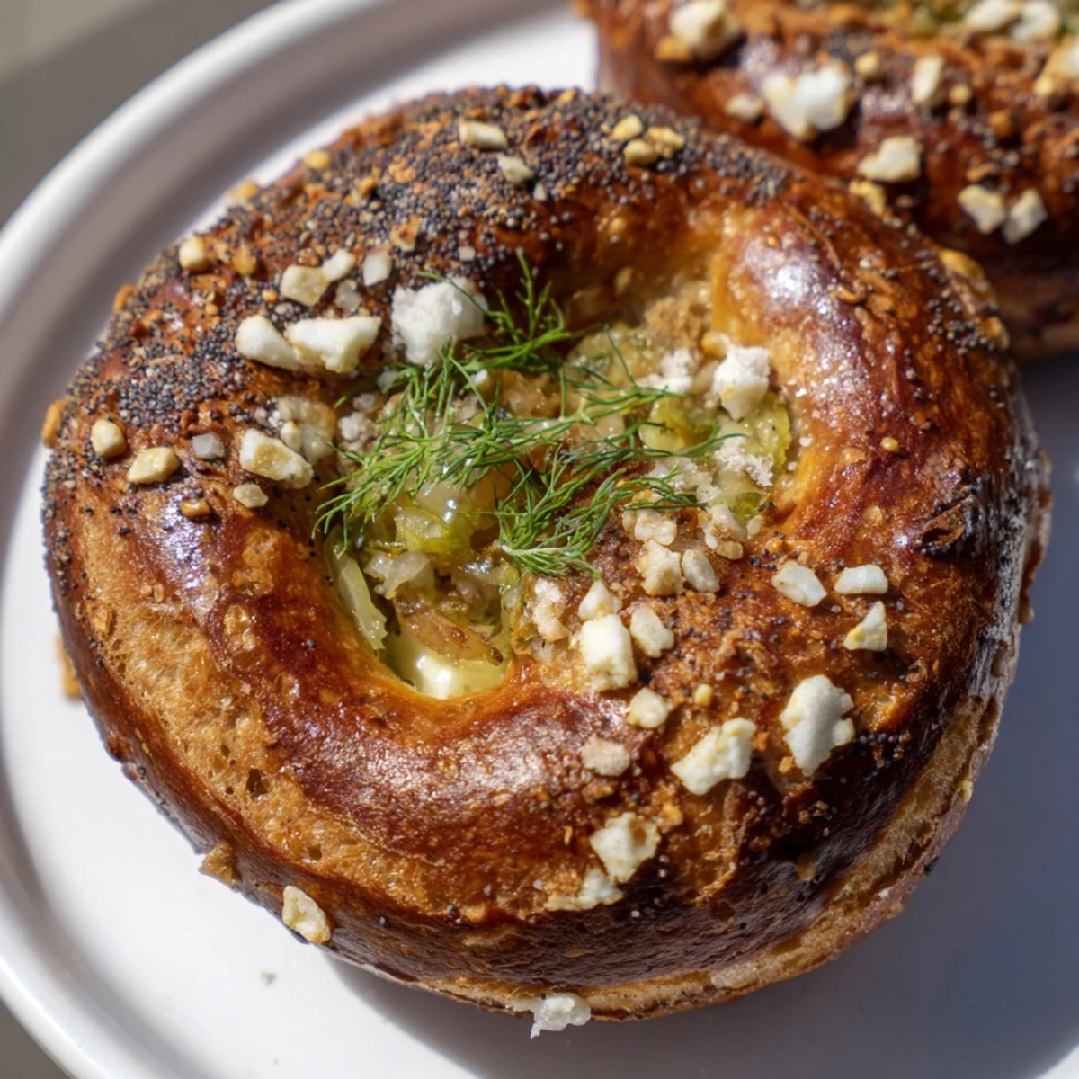 Muffiny z kiszonymi ogórkami, z chrupiącą krustą jak precel, idealne na przekąskę.