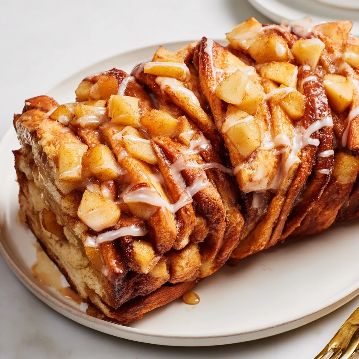 Soczyste jabłka i cynamon w puszystej babce apple cinnamon pull-apart.  