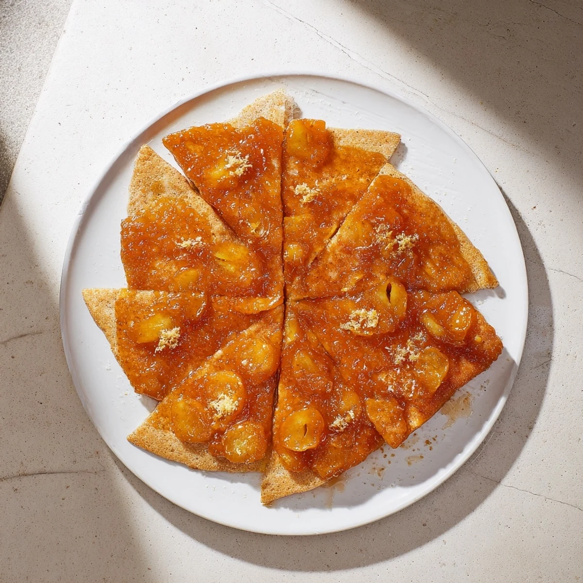 Delicious seared duck breast with rich plum and star anise sauce, ready to serve, glistening.