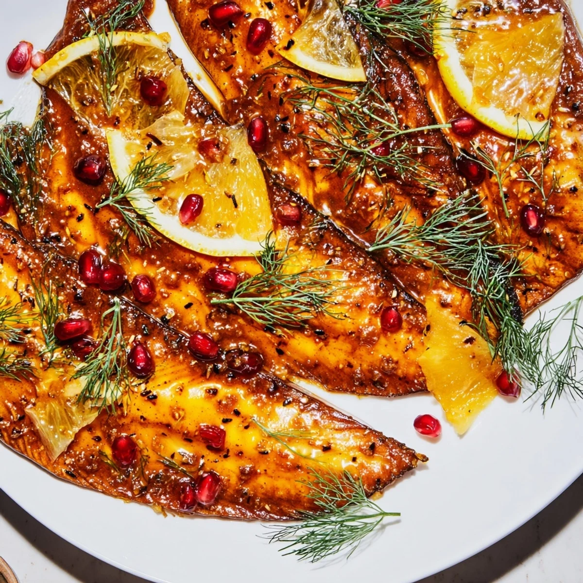 Delikatne filety karpia w miodowo-imbirowej glazurze: apetyczny, świąteczny obiad, gotowy.