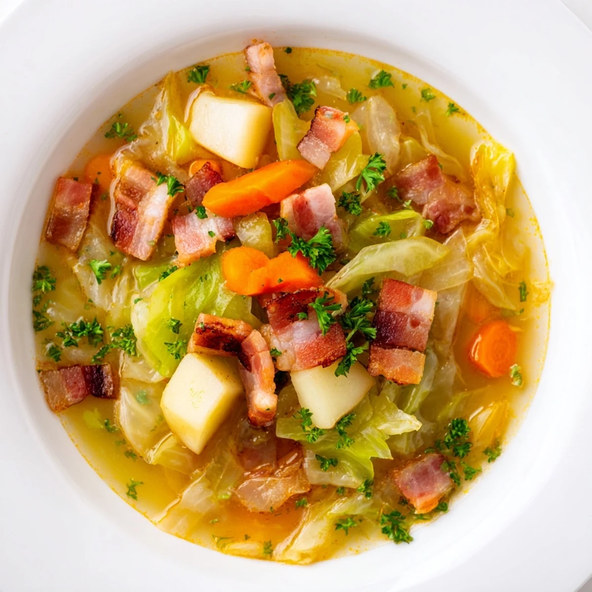 Kapusciana z boczkiem i papryką