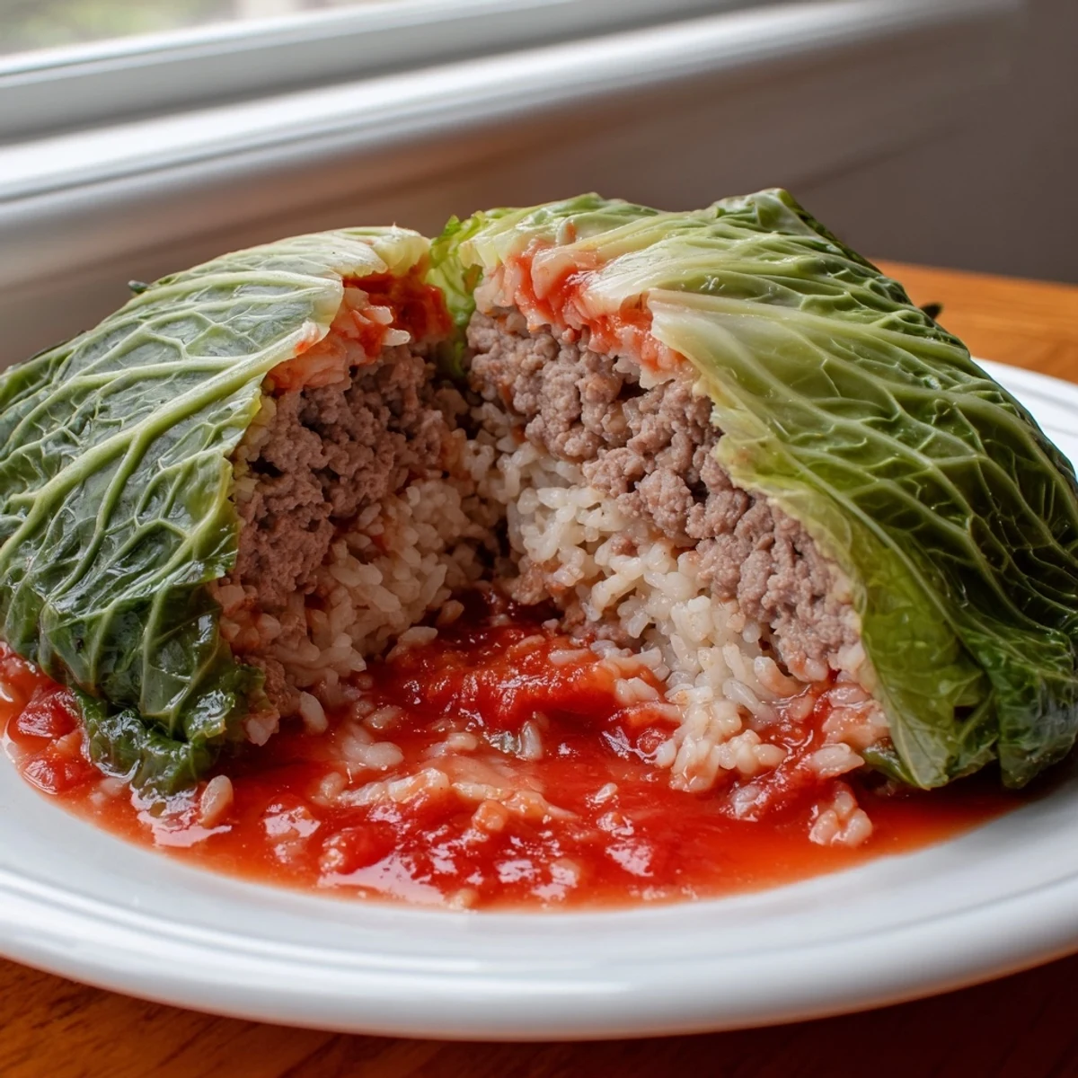 Gołąbki simmering in a rich tomato sauce, a classic Polish comfort food ready to serve.