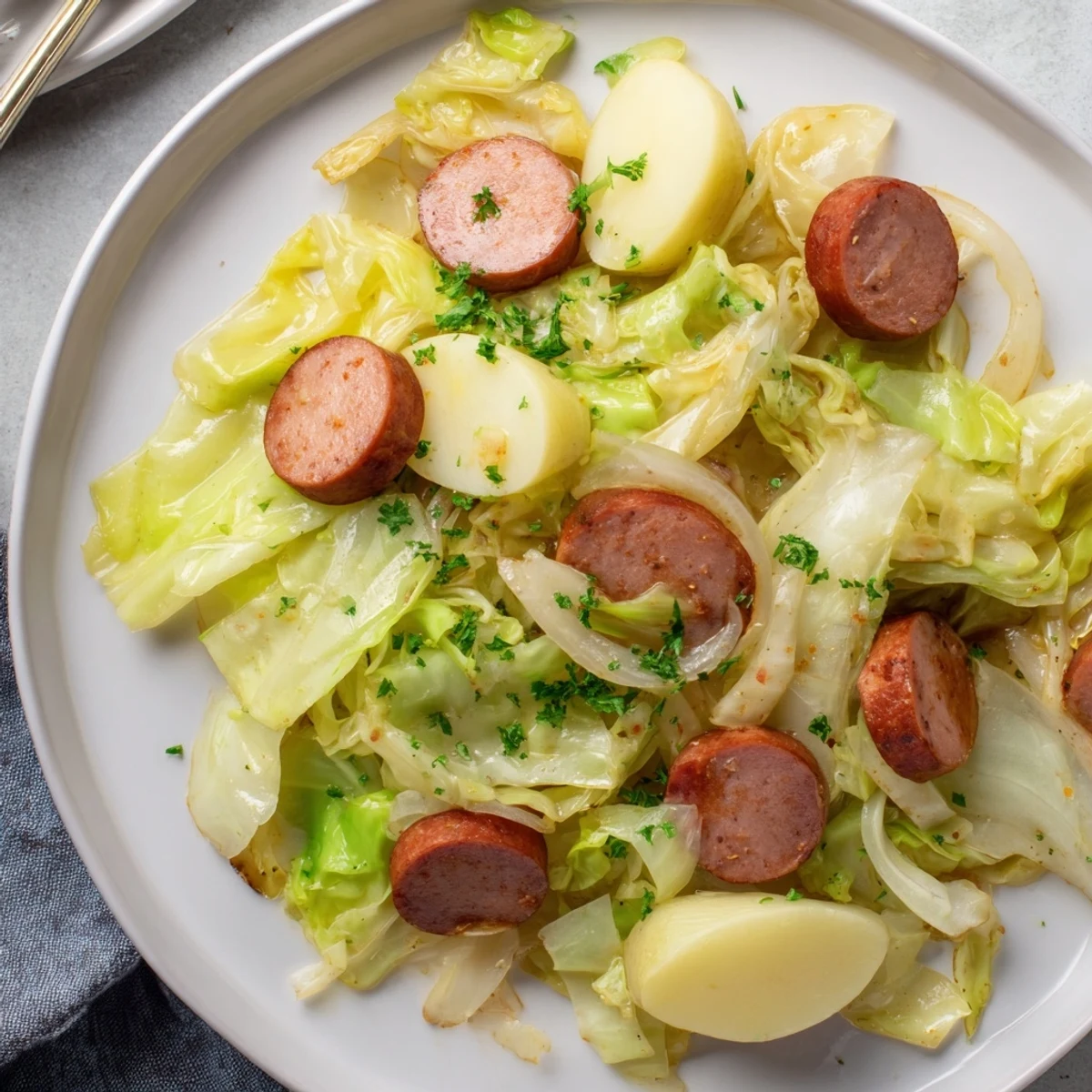 Kapusta z kiełbasą i ziemniakami