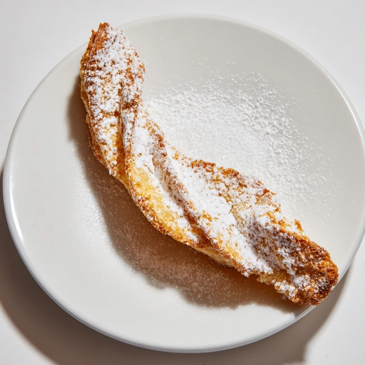 Piekne, złote 5-minutowe ciasteczka anielskie, posypane cukrem pudrem, gotowe w kilka chwil.