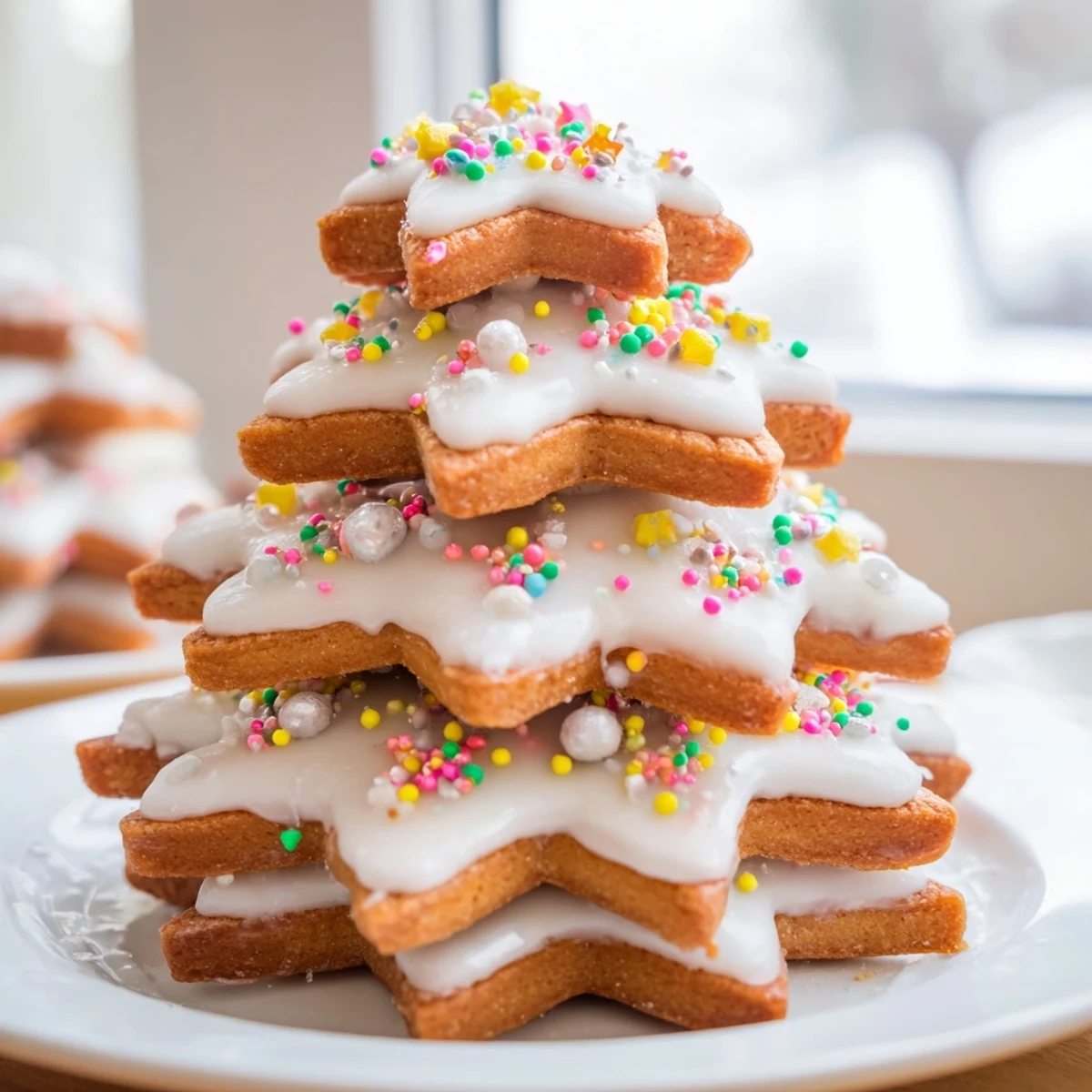 Warm, aromatic Budget Polish Gingerbread Tree, adorned with colorful sprinkles, looks festive for the holidays.