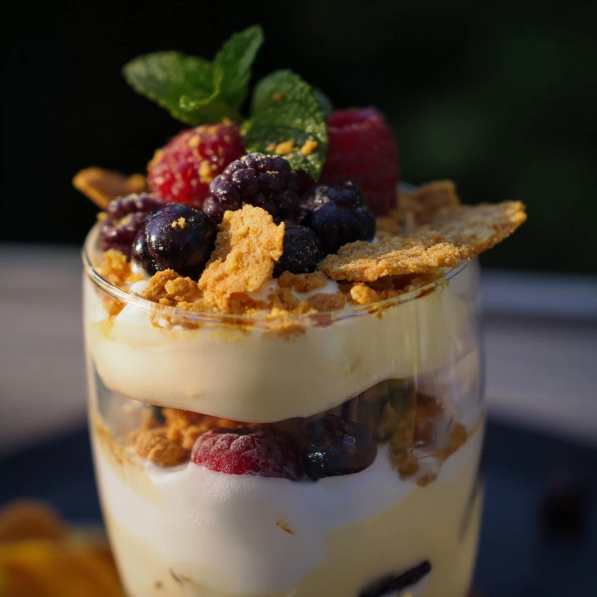 Creamy and quick Twaróg Dessert Cups layered with fresh berries and crunchy granola, ready to enjoy.