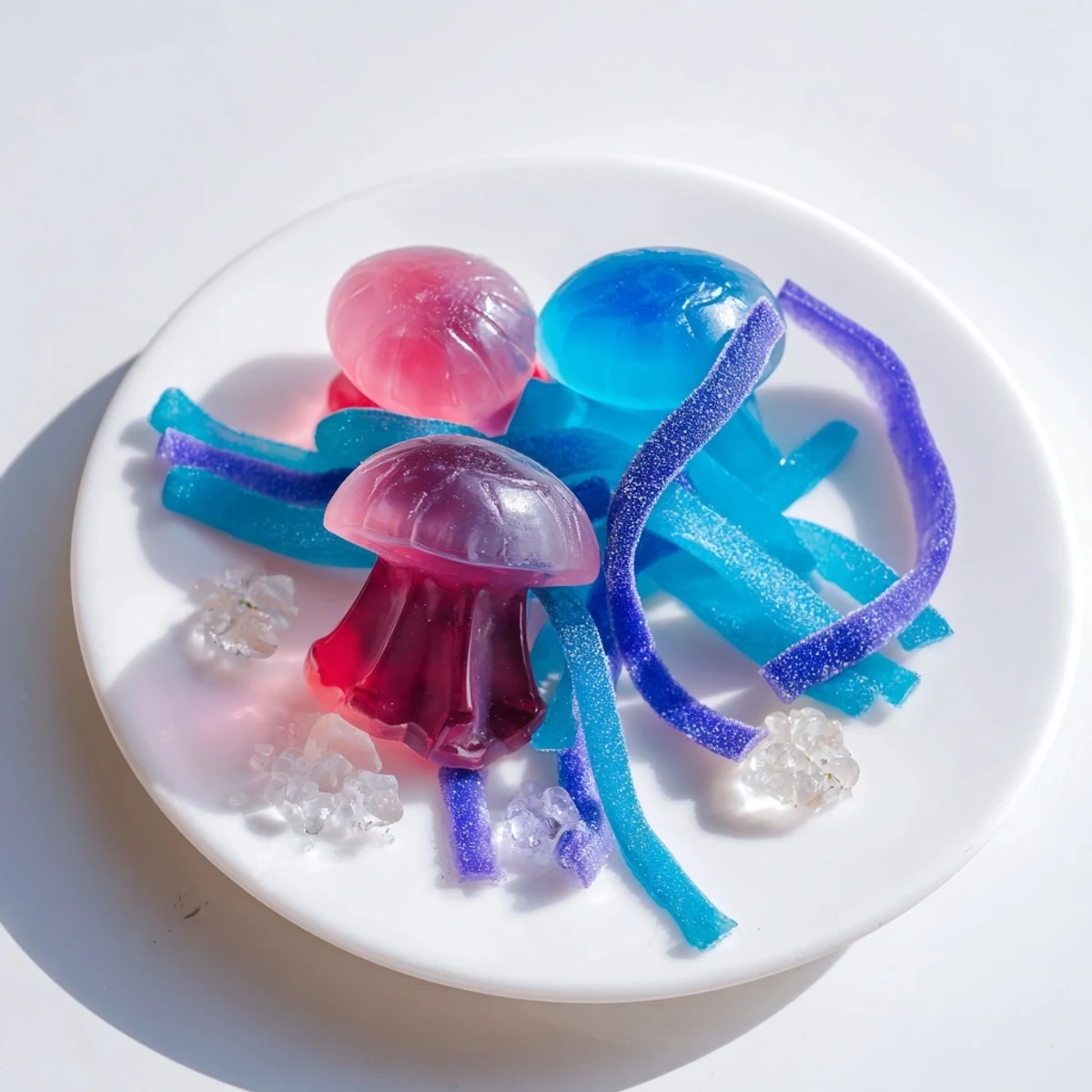 Jellyfish Candy Platter: A colorful, whimsical array of ocean-themed candies perfect for a party.
