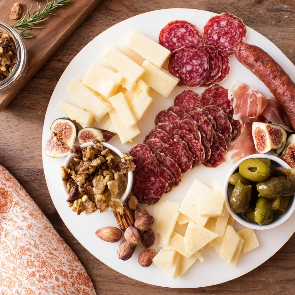 Elegant presentation of a deer antler charcuterie board featuring savory meats, cheeses, and fruit.