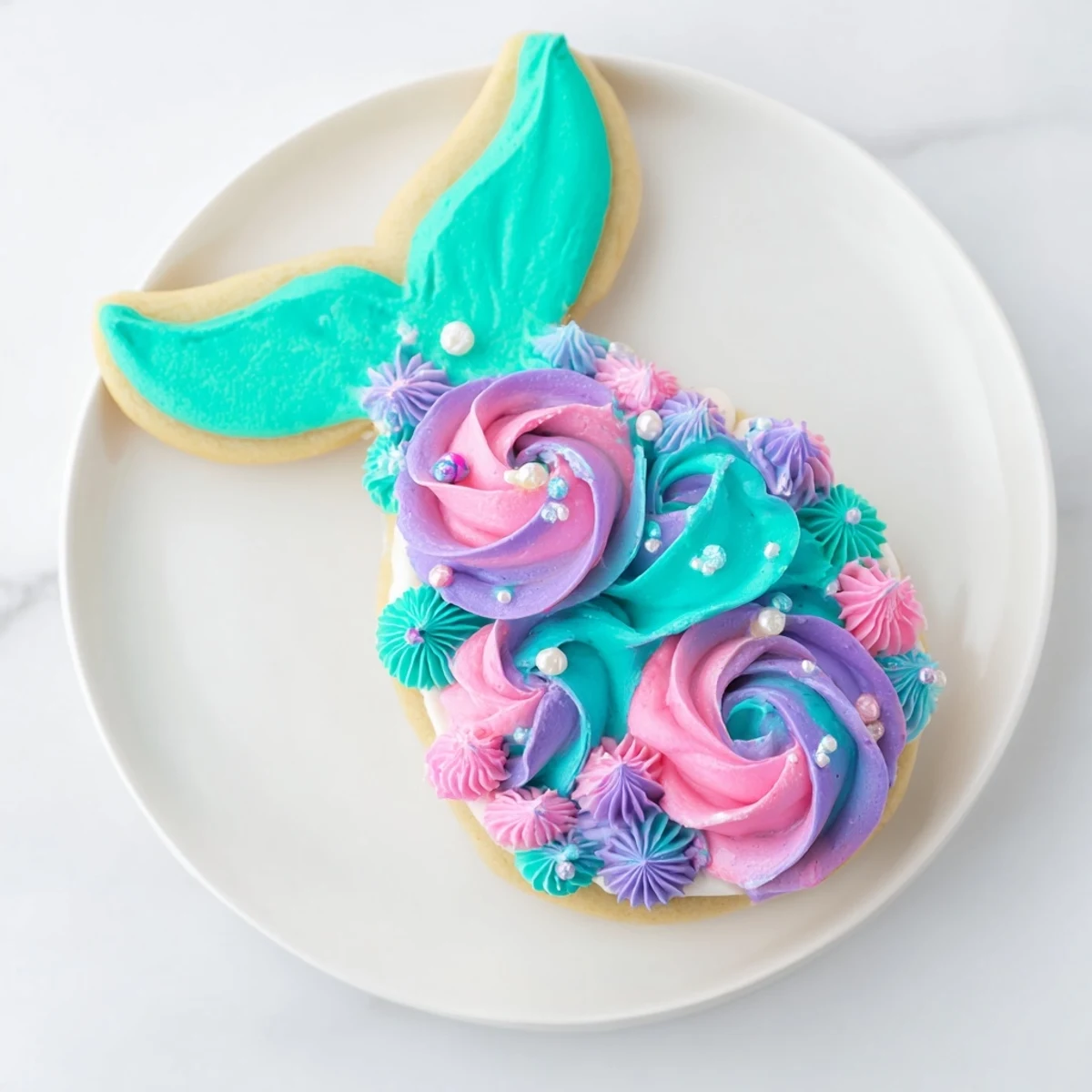 Golden-frosted Mermaid Tail Under the Sea Sweets, vibrant and ready for a special celebration.
