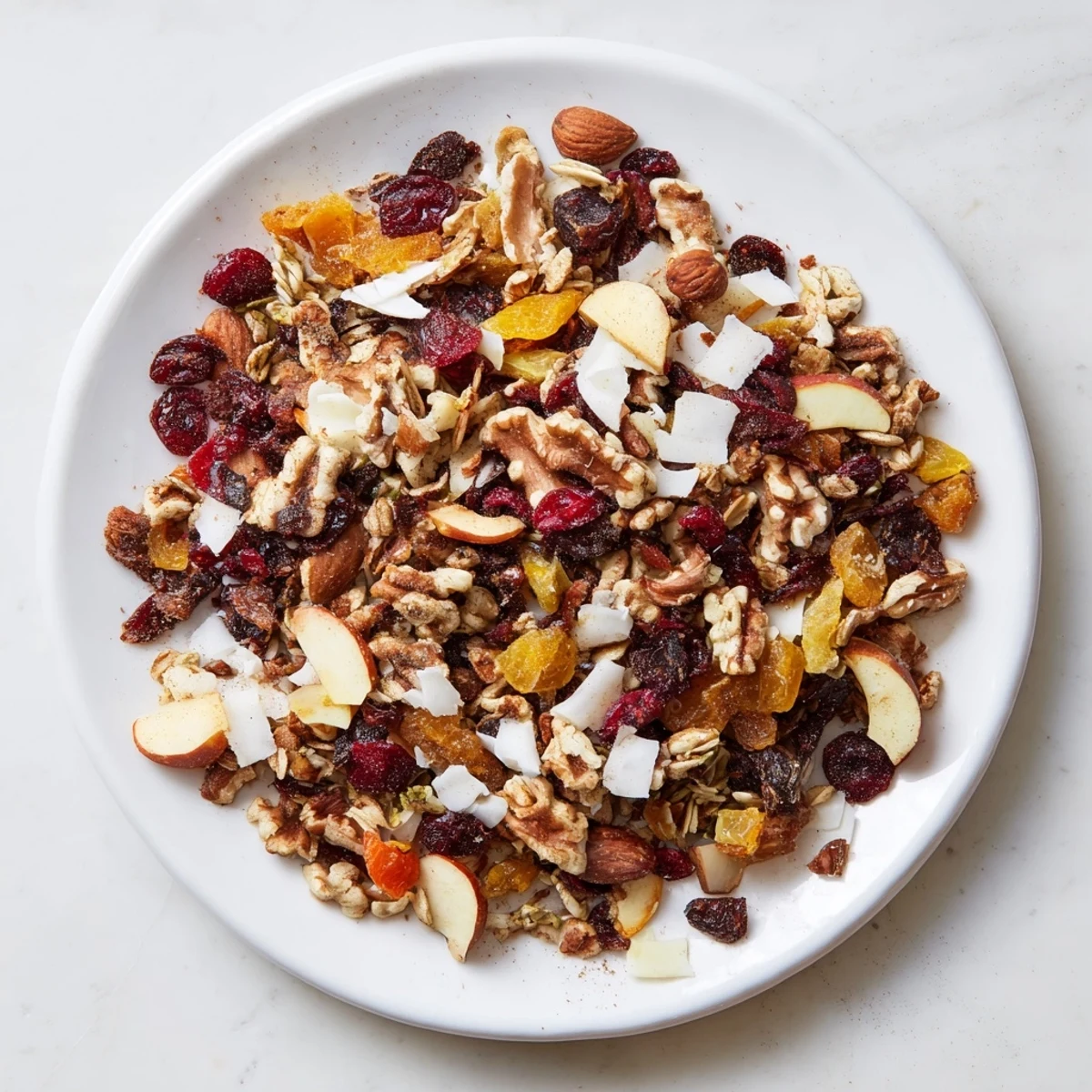 Close-up of the Mélange Hivernal Flocon de Neige, a mix of textures and sweet spices, ready to enjoy.