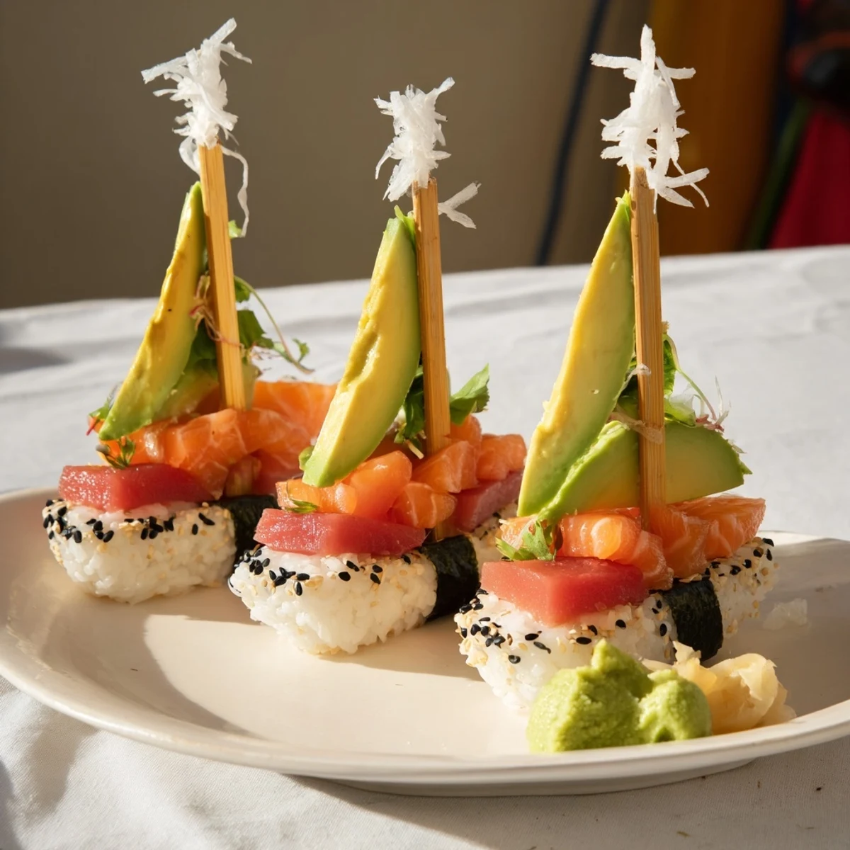 Sushi żeglarze świeże ryby