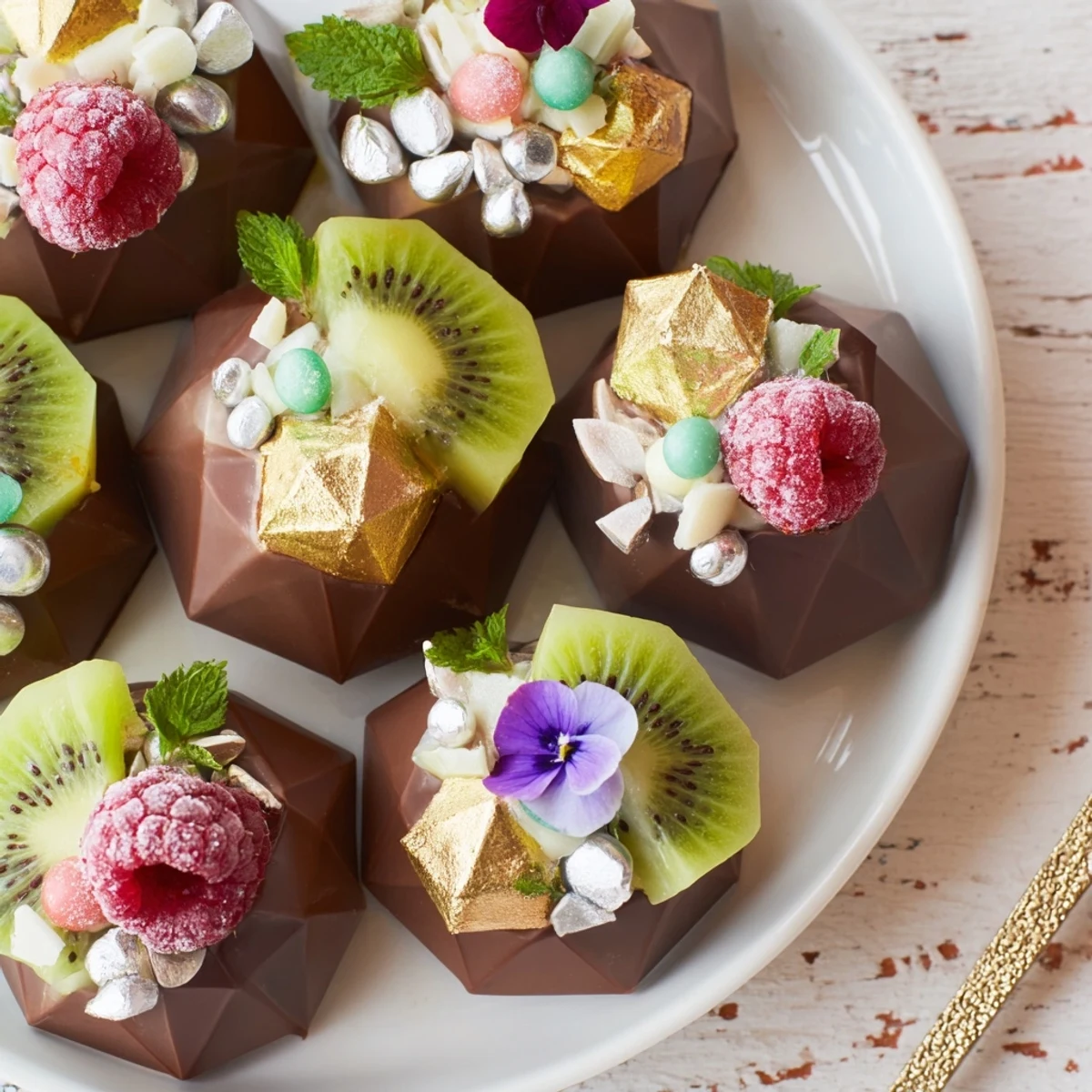 Elegant Luxury Diamond Engagement Platter featuring glistening white chocolate diamonds and fresh fruit jewels.