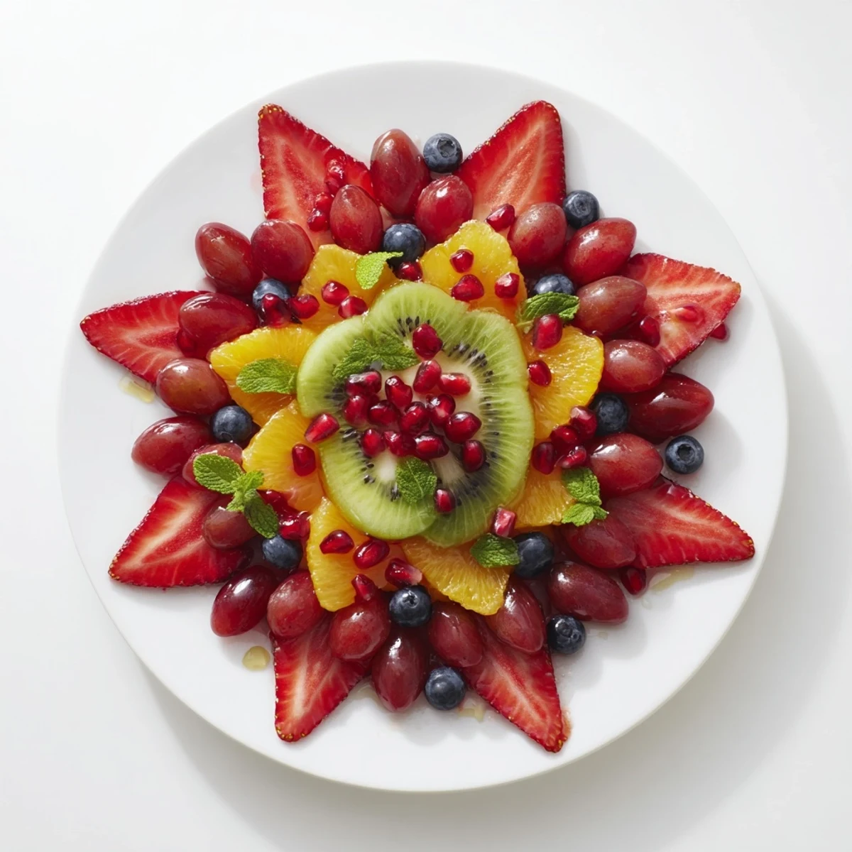 Enjoy a refreshing Festive Poinsettia Fruit Bowl; visually stunning edible fruit art for celebrations.