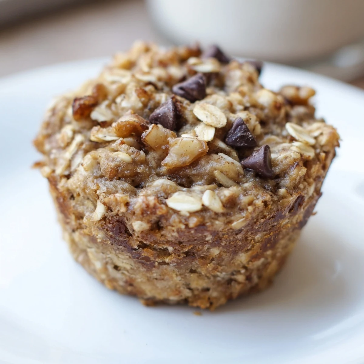 Golden baked oatmeal cups, warm from the oven, ready for a healthy American breakfast.