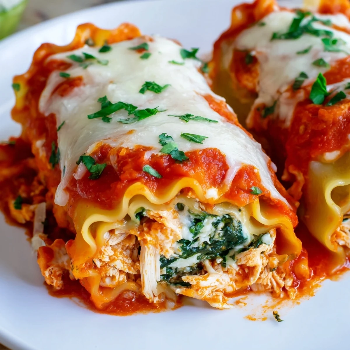 Kurczak i szpinak lasagne