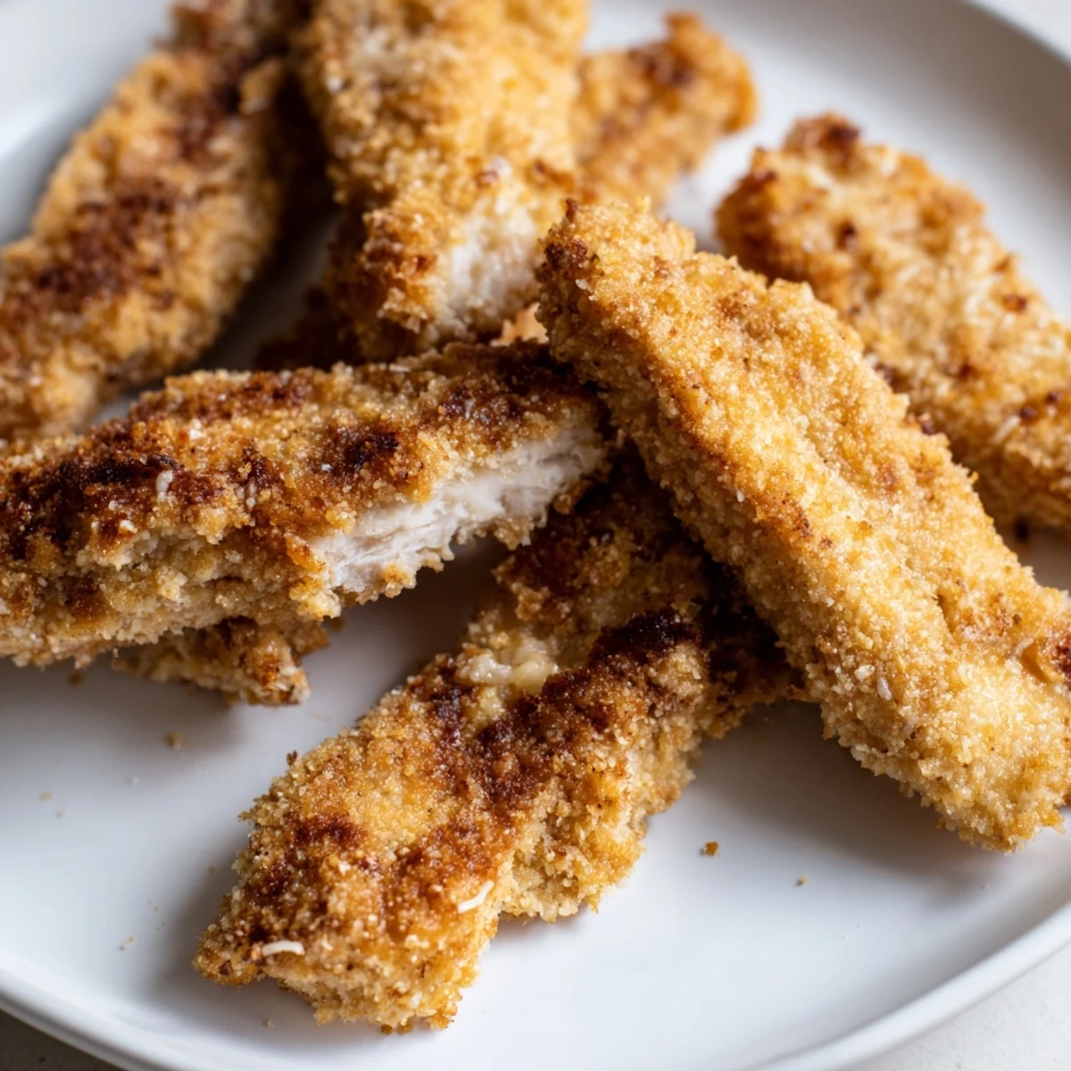 Air Fryer Chicken Strips z chrupiącą panierką i soczystym środkiem, prosto z szybkiego obiadu.
