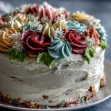 graduacja buttercream rozany tort