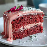 Rosé-infused pink velvet cake layers with smooth buttercream and shimmering gold drip, a stunning centerpiece for bridal showers and weddings.