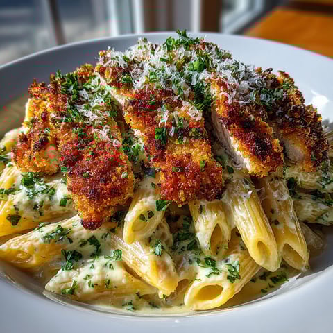 A plate of food with chicken and pasta.