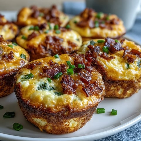 Złociste Ranch & Cheddar Egg Muffin Cups prosto z piekarnika, gotowe do szybkiego śniadania.