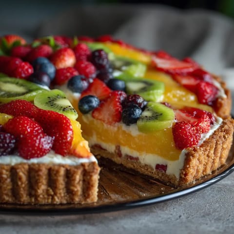 Cake z wyrazami "Summer Fruit Mazurek" na podstawie.