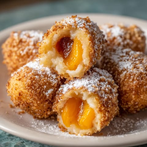 Na tle zielonego podłoża stoi biały talerz z serią cienkich, puszystych.