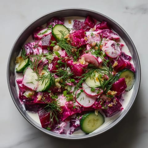 W misce złożonej z różnych składników.