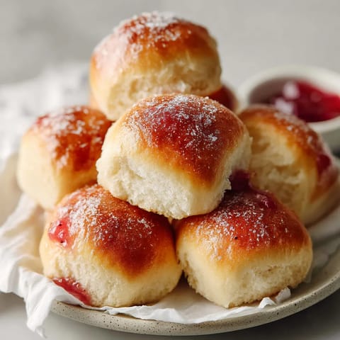 Na tle szarości, pięć miniących się bunsów z dodatkiem rzeżu i jagód, wypełnionych świeżym rzeżu i jagodami.