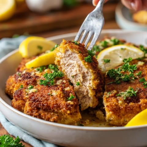 W misce z kotletami schabowymi (breaded pork cutlet) wraz z lemony, które są w stanie zjedzenia.