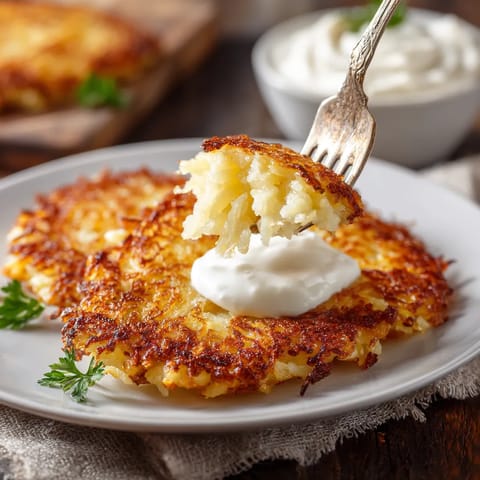 Na tle stołu, w misce, słodycze ziemniaczane, a na talerzu, sour cream.