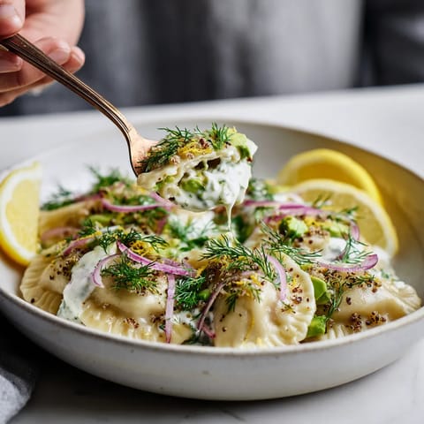 W misce złożonej z pierogów z buckwheat, avocado i cukrą, w której dłuto wkracza w miskę, aby złapać jedną z pierogów.