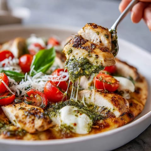 Obraz przedstawia pyszne pizza z chlebem, zawierającą wiele składników.