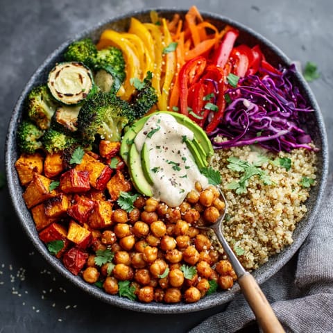 W kolorowym kielichu, który zawiera różne składniki, takie jak broccoli, avocado, cukinia.