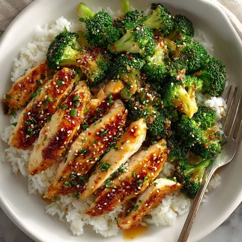 A plate of food with rice, broccoli, and chicken.