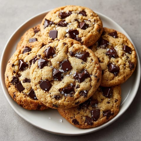 Ciepłe, pachnące Air Fryer Chocolate Chip Cookies świeżo wyjęte z frytkownicy, idealne na szybki deser.