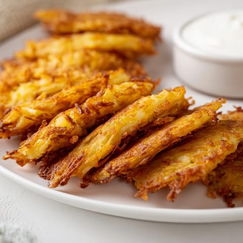 Chrupiące placki ziemniaczane dipy