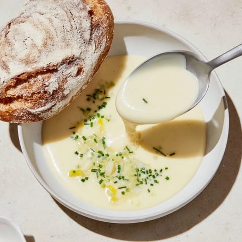 Ziemniaczana porowa zupa chleb