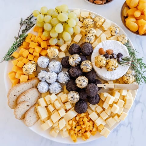 Srebrna deska serów i czekolady