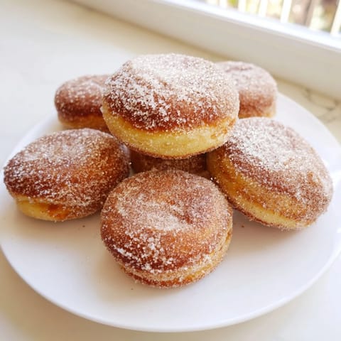 Cukrowo-cynamonowe pieczone pączki