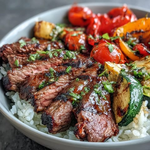 Juicy sheet pan steak and roasted vegetables ready for a weeknight meal.