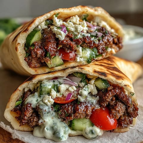 Frajcowane mięso mielone z chrupiącymi warzywami w ciepłej picie z sosem jogurtowym.