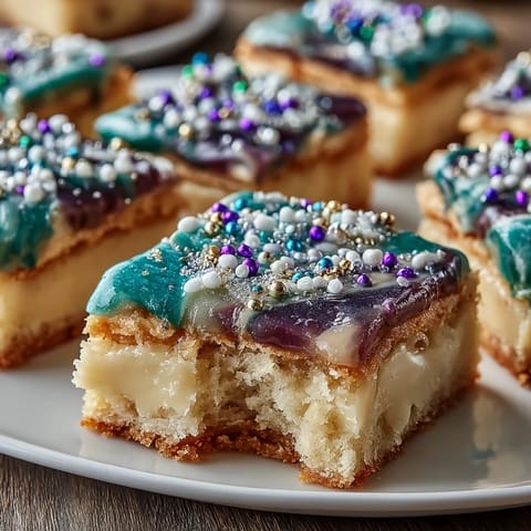 Słodkie i bujne paski ciasteczkowe z cytrynowym aromatem, posmarowane kremowym lukrem.  