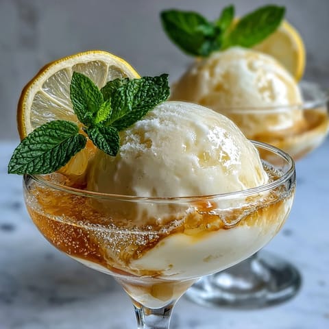 Limoncello sorbet floats summer