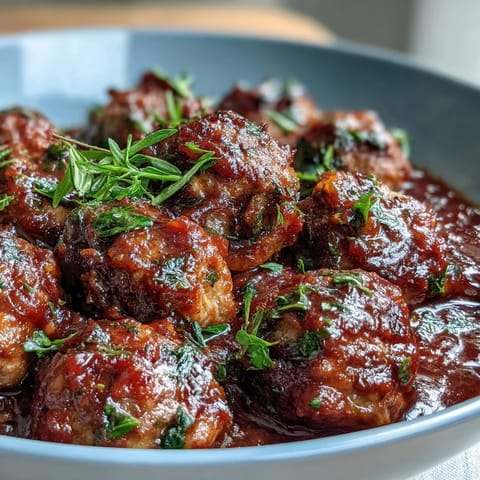 Delikatesne, pachnące kuleciki mięsne z sosem marinara gotowane w wolnowarze na domową przyjęcie.  