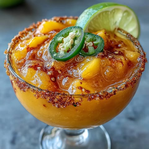 Jasny, mrożony {Fricy Spicy Mango Margarita Slushie} z nutą chili i limonki.