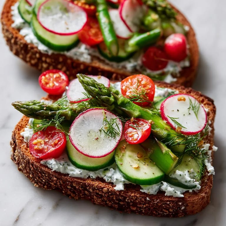 Dwa ciasta na rzepaku z owocami morza, takimi jak cukinia, pomidory i szpinaki.