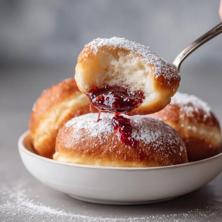 Pączki (Polish Doughnuts) są gotowe do zjedzenia.