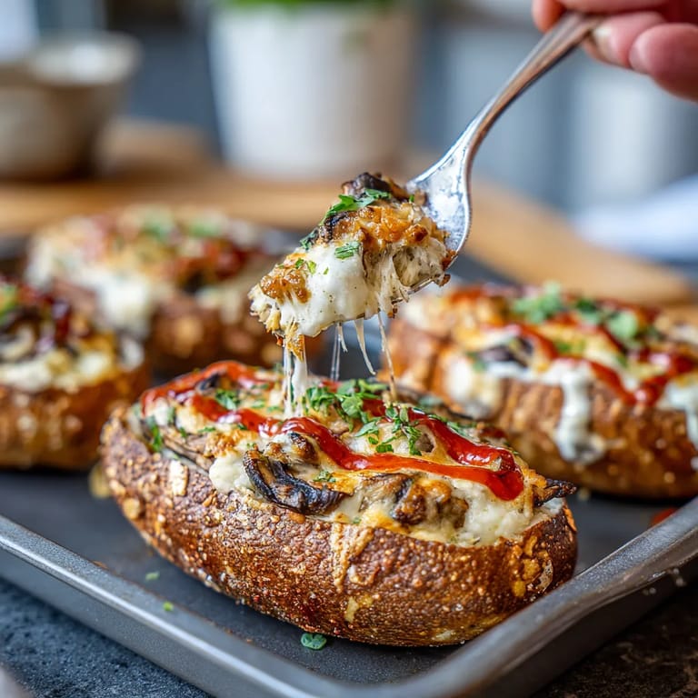 Obraz przedstawia kilka zapiekank z pretzel boats, które są świeżo wykonane i gotowane.